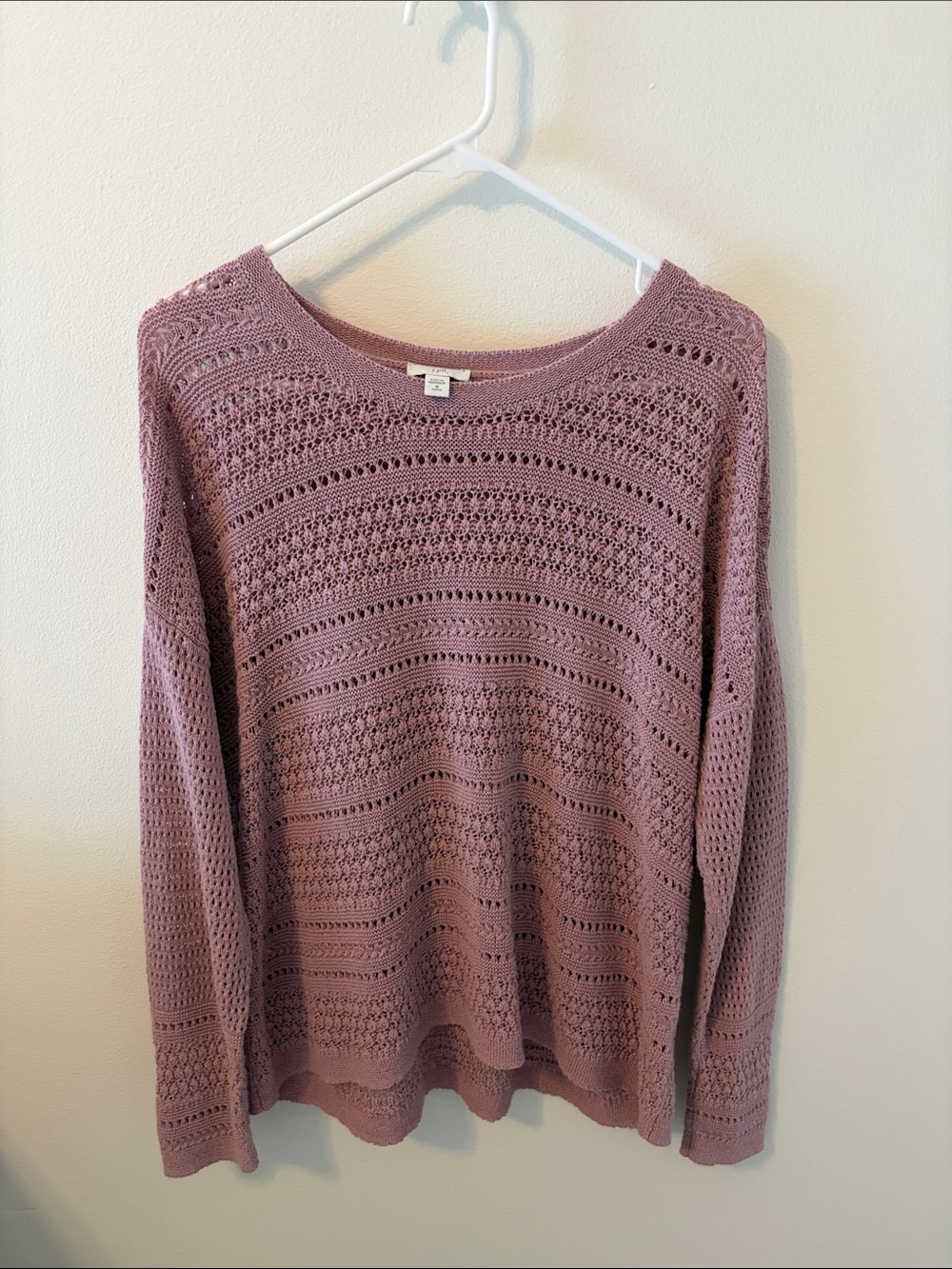 J. Jill Open-Knit Sweater in Dusty Mauve